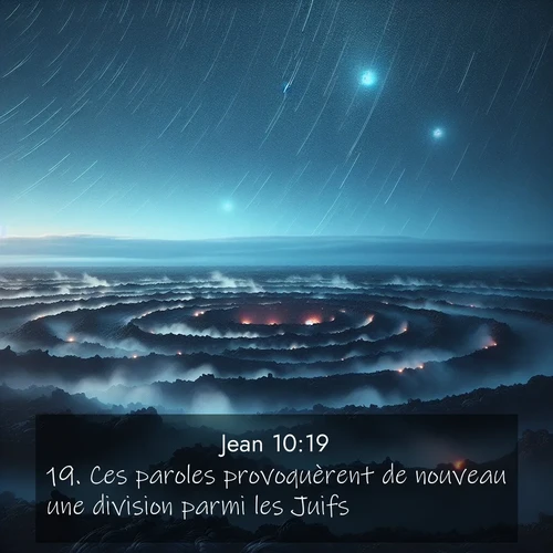 Segond21 Évangile selon Jean  ; image nature: image avec le verset biblique :Ces paroles provoquèrent de nouveau une division parmi les Juifs. ;  ; 10:19