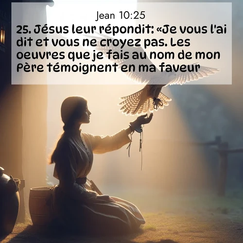 Segond21 Évangile selon Jean  ; image nature: image avec le verset biblique :Jésus leur répondit: «Je vous l&#039;ai dit et vous ne croyez pas. Les oeuvres que je fais au nom de mon Père témoignent en ma faveur, ;  ; 10:25