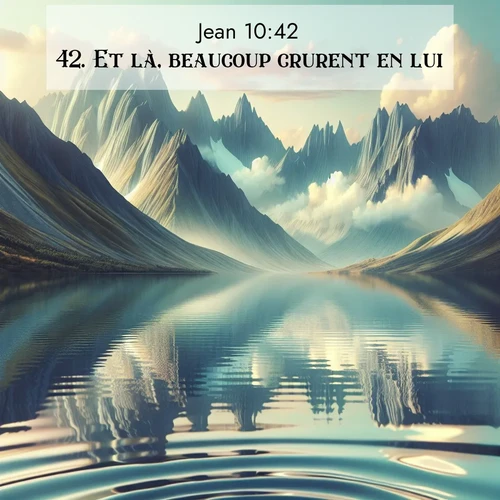 Segond21 Évangile selon Jean  ; image nature: image avec le verset biblique :Et là, beaucoup crurent en lui. ;  ; 10:42