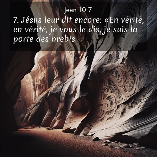 Segond21 Évangile selon Jean  ; image nature: image avec le verset biblique :Jésus leur dit encore: «En vérité, en vérité, je vous le dis, je suis la porte des brebis. ;  ; 10:7