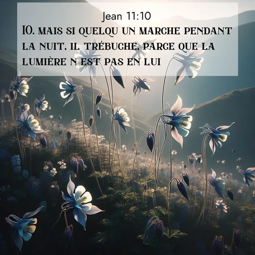 Segond21 Évangile selon Jean  ; image nature: image avec le verset biblique :mais si quelqu&#039;un marche pendant la nuit, il trébuche, parce que la lumière n&#039;est pas en lui.» ;  ; 11:10