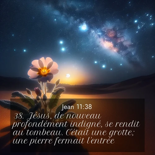 Segond21 Évangile selon Jean  ; image nature: image avec le verset biblique :Jésus, de nouveau profondément indigné, se rendit au tombeau. C&#039;était une grotte; une pierre fermait l&#039;entrée. ;  ; 11:38