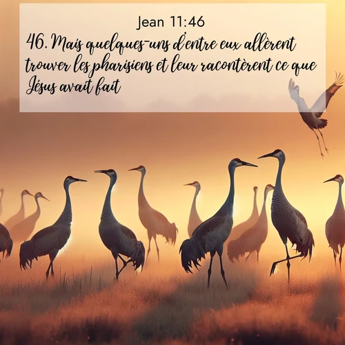 Segond21 Évangile selon Jean  ; image nature: image avec le verset biblique :Mais quelques-uns d&#039;entre eux allèrent trouver les pharisiens et leur racontèrent ce que Jésus avait fait. ;  ; 11:46