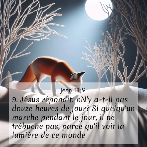 Segond21 Évangile selon Jean  ; image nature: image avec le verset biblique :Jésus répondit: «N&#039;y a-t-il pas douze heures de jour? Si quelqu&#039;un marche pendant le jour, il ne trébuche pas, parce qu&#039;il voit la lumière de ce monde; ;  ; 11:9