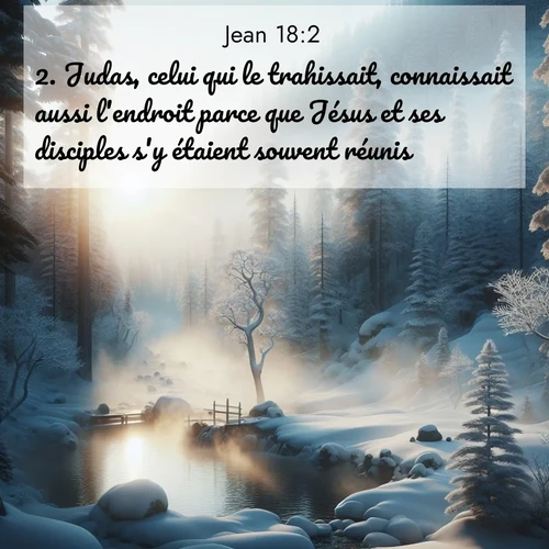 Segond21 Évangile selon Jean  ; image nature: image avec le verset biblique :Judas, celui qui le trahissait, connaissait aussi l&#039;endroit parce que Jésus et ses disciples s&#039;y étaient souvent réunis. ;  ; 18:2