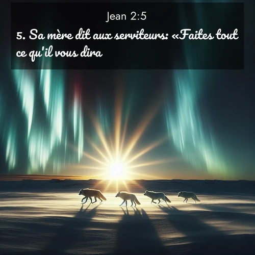Segond21 Évangile selon Jean  ; image nature: image avec le verset biblique :Sa mère dit aux serviteurs: «Faites tout ce qu&#039;il vous dira.» ;  ; 2:5