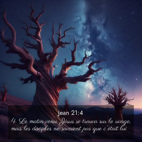 Segond21 Évangile selon Jean  ; image nature: image avec le verset biblique :Le matin venu, Jésus se trouva sur le rivage, mais les disciples ne savaient pas que c&#039;était lui. ;  ; 21:4