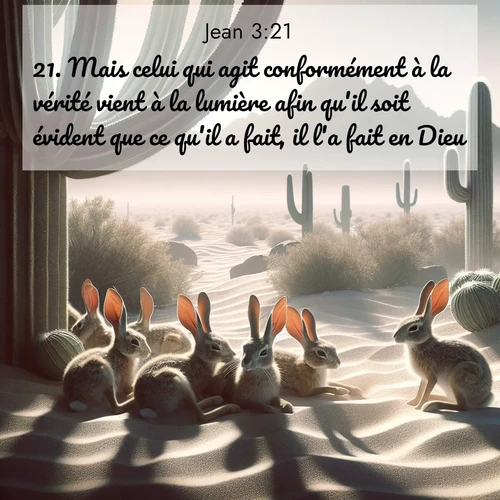 Segond21 Évangile selon Jean  ; image nature: image avec le verset biblique :Mais celui qui agit conformément à la vérité vient à la lumière afin qu&#039;il soit évident que ce qu&#039;il a fait, il l&#039;a fait en Dieu.» ;  ; 3:21