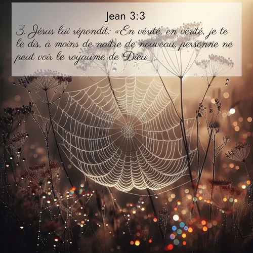 Segond21 Évangile selon Jean  ; image nature: image avec le verset biblique :Jésus lui répondit: «En vérité, en vérité, je te le dis, à moins de naître de nouveau, personne ne peut voir le royaume de Dieu.» ;  ; 3:3