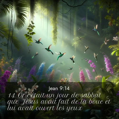 Segond21 Évangile selon Jean  ; image nature: image avec le verset biblique :Or c&#039;était un jour de sabbat que Jésus avait fait de la boue et lui avait ouvert les yeux. ;  ; 9:14