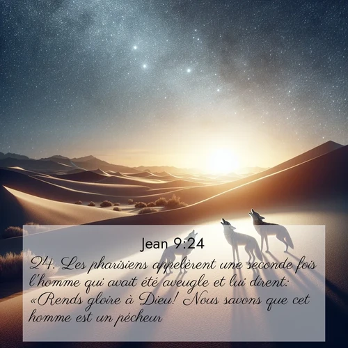 Segond21 Évangile selon Jean  ; image nature: image avec le verset biblique :Les pharisiens appelèrent une seconde fois l&#039;homme qui avait été aveugle et lui dirent: «Rends gloire à Dieu! Nous savons que cet homme est un pécheur.» ;  ; 9:24