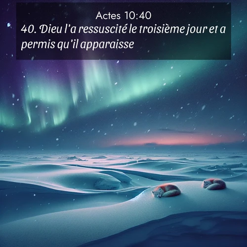 Segond21 Actes  ; image nature: image avec le verset biblique :Dieu l&#039;a ressuscité le troisième jour et a permis qu&#039;il apparaisse, ;  ; 10:40