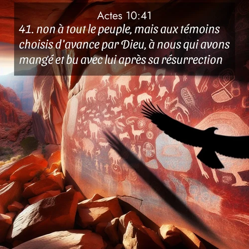 Segond21 Actes  ; image nature: image avec le verset biblique :non à tout le peuple, mais aux témoins choisis d&#039;avance par Dieu, à nous qui avons mangé et bu avec lui après sa résurrection. ;  ; 10:41