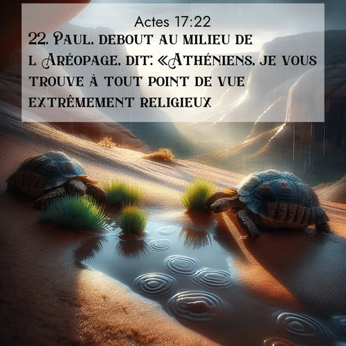 Segond21 Actes  ; image nature: image avec le verset biblique :Paul, debout au milieu de l&#039;Aréopage, dit: «Athéniens, je vous trouve à tout point de vue extrêmement religieux. ;  ; 17:22
