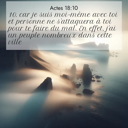 Segond21 Actes  ; image nature: image avec le verset biblique :car je suis moi-même avec toi et personne ne s&#039;attaquera à toi pour te faire du mal. En effet, j&#039;ai un peuple nombreux dans cette ville.» ;  ; 18:10
