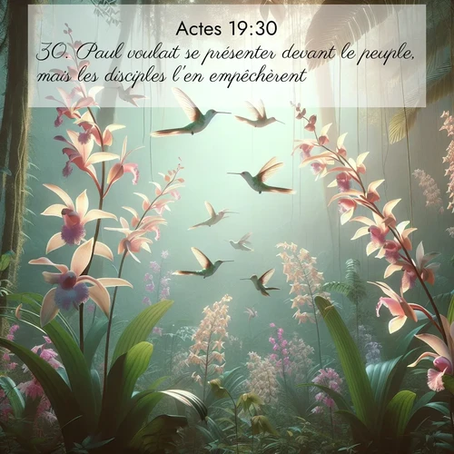 Segond21 Actes  ; image nature: image avec le verset biblique :Paul voulait se présenter devant le peuple, mais les disciples l&#039;en empêchèrent, ;  ; 19:30