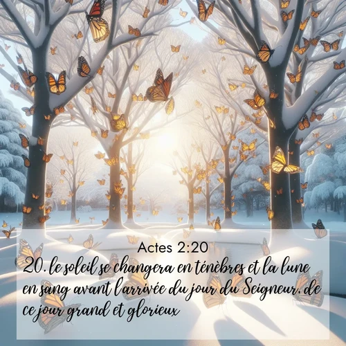 Segond21 Actes  ; image nature: image avec le verset biblique :le soleil se changera en ténèbres et la lune en sang avant l&#039;arrivée du jour du Seigneur, de ce jour grand et glorieux. ;  ; 2:20