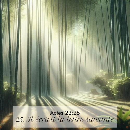 Segond21 Actes  ; image nature: image avec le verset biblique :Il écrivit la lettre suivante: ;  ; 23:25