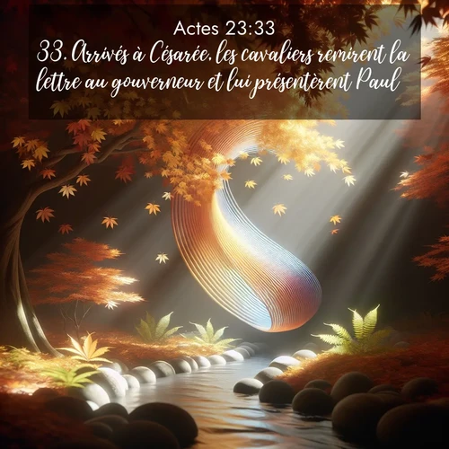 Segond21 Actes  ; image nature: image avec le verset biblique :Arrivés à Césarée, les cavaliers remirent la lettre au gouverneur et lui présentèrent Paul. ;  ; 23:33