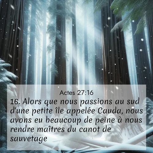 Segond21 Actes  ; image nature: image avec le verset biblique :Alors que nous passions au sud d&#039;une petite île appelée Cauda, nous avons eu beaucoup de peine à nous rendre maîtres du canot de sauvetage. ;  ; 27:16