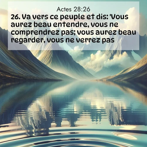 Segond21 Actes  ; image nature: image avec le verset biblique :Va vers ce peuple et dis: &#039;Vous aurez beau entendre, vous ne comprendrez pas; vous aurez beau regarder, vous ne verrez pas.&#039; ;  ; 28:26