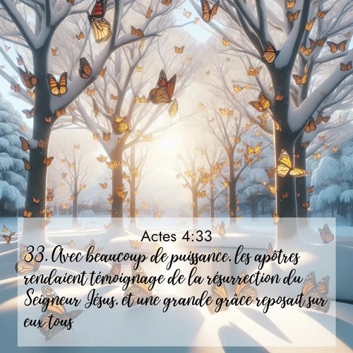 Segond21 Actes  ; image nature: image avec le verset biblique :Avec beaucoup de puissance, les apôtres rendaient témoignage de la résurrection du Seigneur Jésus, et une grande grâce reposait sur eux tous. ;  ; 4:33