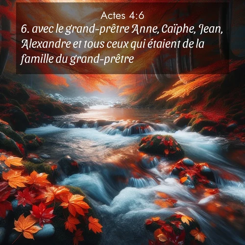 Segond21 Actes  ; image nature: image avec le verset biblique :avec le grand-prêtre Anne, Caïphe, Jean, Alexandre et tous ceux qui étaient de la famille du grand-prêtre. ;  ; 4:6
