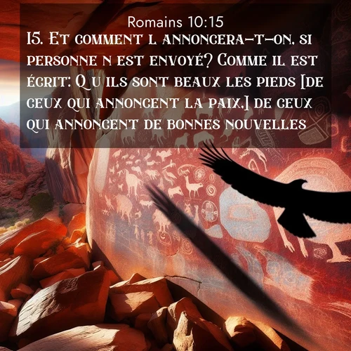 Segond21 Romains  ; image nature: image avec le verset biblique :Et comment l&#039;annoncera-t-on, si personne n&#039;est envoyé? Comme il est écrit: Qu&#039;ils sont beaux les pieds [de ceux qui annoncent la paix,] de ceux qui annoncent de bonnes nouvelles! ;  ; 10:15