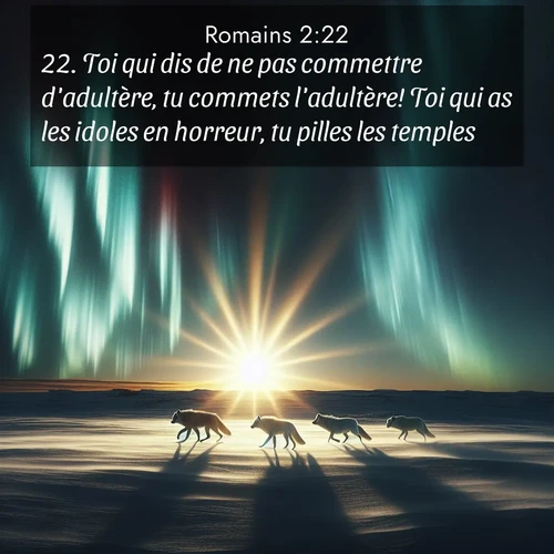 Segond21 Romains  ; image nature: image avec le verset biblique :Toi qui dis de ne pas commettre d&#039;adultère, tu commets l&#039;adultère! Toi qui as les idoles en horreur, tu pilles les temples! ;  ; 2:22