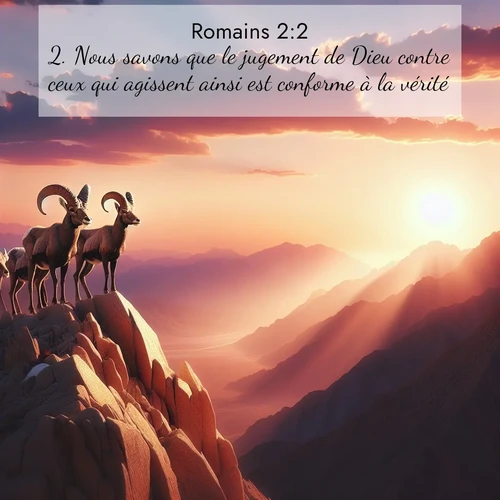 Segond21 Romains  ; image nature: image avec le verset biblique :Nous savons que le jugement de Dieu contre ceux qui agissent ainsi est conforme à la vérité. ;  ; 2:2