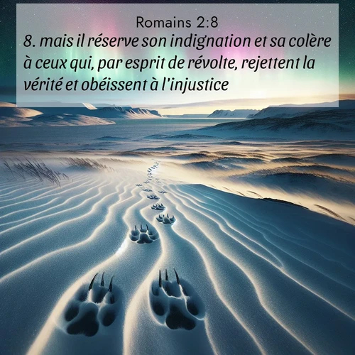 Segond21 Romains  ; image nature: image avec le verset biblique :mais il réserve son indignation et sa colère à ceux qui, par esprit de révolte, rejettent la vérité et obéissent à l&#039;injustice. ;  ; 2:8
