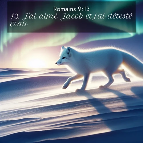 Segond21 Romains  ; image nature: image avec le verset biblique :J&#039;ai aimé Jacob et j&#039;ai détesté Esaü. ;  ; 9:13