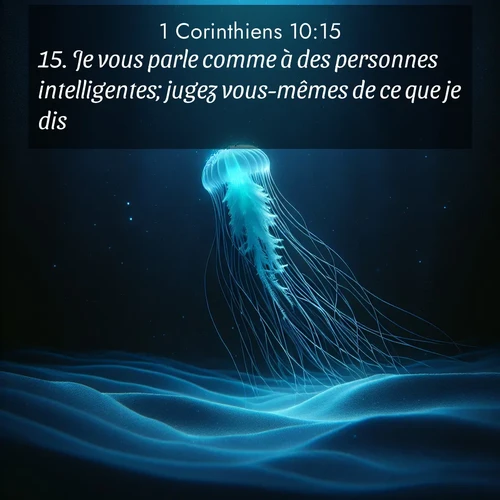 Segond21 1 Corinthiens  ; image nature: image avec le verset biblique :Je vous parle comme à des personnes intelligentes; jugez vous-mêmes de ce que je dis. ;  ; 10:15
