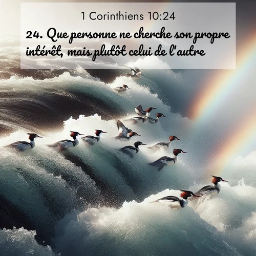 Segond21 1 Corinthiens  ; image nature: image avec le verset biblique :Que personne ne cherche son propre intérêt, mais plutôt celui de l&#039;autre. ;  ; 10:24