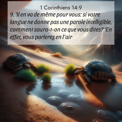 Segond21 1 Corinthiens  ; image nature: image avec le verset biblique :Il en va de même pour vous: si votre langue ne donne pas une parole intelligible, comment saura-t-on ce que vous dites? En effet, vous parlerez en l&#039;air. ;  ; 14:9