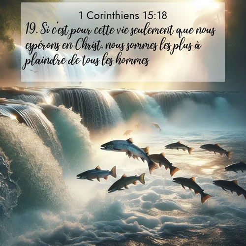 Segond21 1 Corinthiens  ; image nature: image avec le verset biblique :Si c&#039;est pour cette vie seulement que nous espérons en Christ, nous sommes les plus à plaindre de tous les hommes. ;  ; 15:18