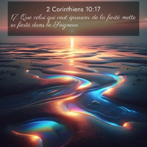 Segond21 2 Corinthiens  ; image nature: image avec le verset biblique :Que celui qui veut éprouver de la fierté mette sa fierté dans le Seigneur. ;  ; 10:17