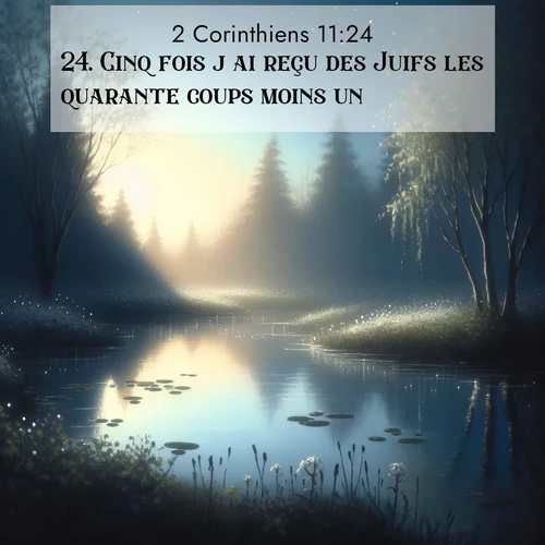 Segond21 2 Corinthiens  ; image nature: image avec le verset biblique :Cinq fois j&#039;ai reçu des Juifs les quarante coups moins un, ;  ; 11:24