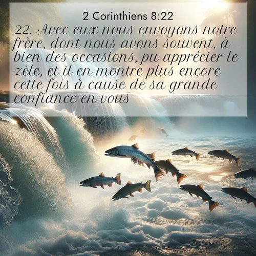 Segond21 2 Corinthiens  ; image nature: image avec le verset biblique :Avec eux nous envoyons notre frère, dont nous avons souvent, à bien des occasions, pu apprécier le zèle, et il en montre plus encore cette fois à cause de sa grande confiance en vous. ;  ; 8:22