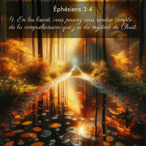 Segond21 Éphésiens  ; image nature: image avec le verset biblique :En les lisant, vous pouvez vous rendre compte de la compréhension que j&#039;ai du mystère de Christ. ;  ; 3:4