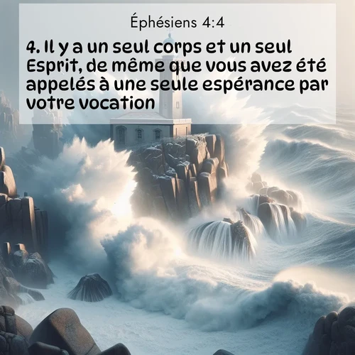 Segond21 Éphésiens  ; image nature: image avec le verset biblique :Il y a un seul corps et un seul Esprit, de même que vous avez été appelés à une seule espérance par votre vocation. ;  ; 4:4