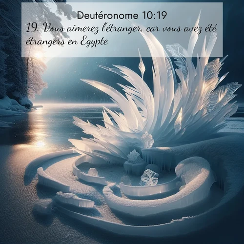 Segond21 Deutéronome  ; image nature: image avec le verset biblique :Vous aimerez l&#039;étranger, car vous avez été étrangers en Egypte. ;  ; 10:19