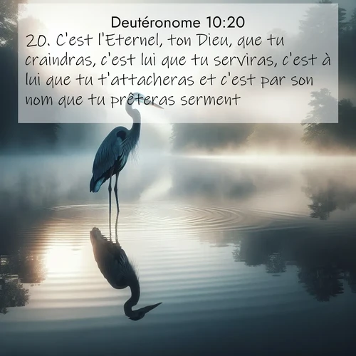 Segond21 Deutéronome  ; image nature: image avec le verset biblique :C&#039;est l&#039;Eternel, ton Dieu, que tu craindras, c&#039;est lui que tu serviras, c&#039;est à lui que tu t&#039;attacheras et c&#039;est par son nom que tu prêteras serment. ;  ; 10:20