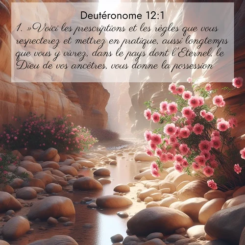 Segond21 Deutéronome  ; image nature: image avec le verset biblique :»Voici les prescriptions et les règles que vous respecterez et mettrez en pratique, aussi longtemps que vous y vivrez, dans le pays dont l&#039;Eternel, le Dieu de vos ancêtres, vous donne la possession. ;  ; 12:1