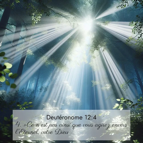 Segond21 Deutéronome  ; image nature: image avec le verset biblique :»Ce n&#039;est pas ainsi que vous agirez envers l&#039;Eternel, votre Dieu. ;  ; 12:4