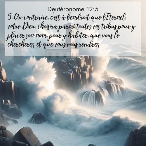 Segond21 Deutéronome  ; image nature: image avec le verset biblique :Au contraire, c&#039;est à l&#039;endroit que l&#039;Eternel, votre Dieu, choisira parmi toutes vos tribus pour y placer son nom, pour y habiter, que vous le chercherez et que vous vous rendrez. ;  ; 12:5