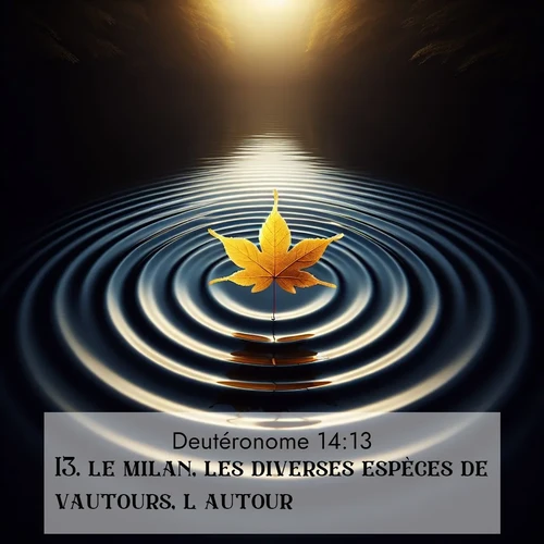 Segond21 Deutéronome  ; image nature: image avec le verset biblique :le milan, les diverses espèces de vautours, l&#039;autour, ;  ; 14:13