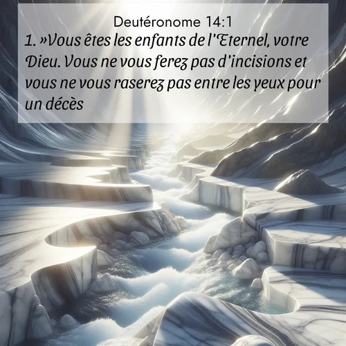 Segond21 Deutéronome  ; image nature: image avec le verset biblique :»Vous êtes les enfants de l&#039;Eternel, votre Dieu. Vous ne vous ferez pas d&#039;incisions et vous ne vous raserez pas entre les yeux pour un décès. ;  ; 14:1
