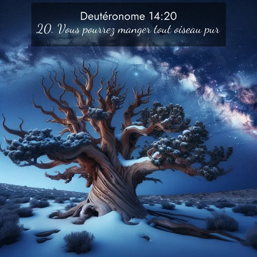 Segond21 Deutéronome  ; image nature: image avec le verset biblique :Vous pourrez manger tout oiseau pur. ;  ; 14:20