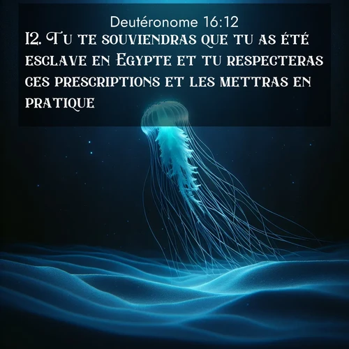 Segond21 Deutéronome  ; image nature: image avec le verset biblique :Tu te souviendras que tu as été esclave en Egypte et tu respecteras ces prescriptions et les mettras en pratique. ;  ; 16:12